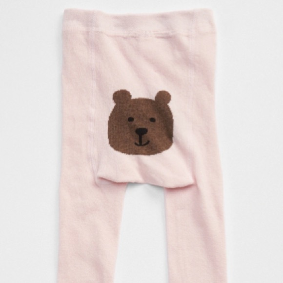 NWT GAP 12-24m bear tights pink - Picture 2 of 3